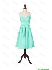 Cheap 2016 Summer A Line Spaghetti Straps Apple Green Prom Dresses