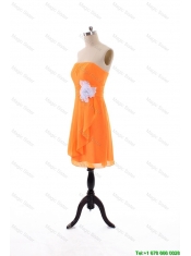 Cheap 2016 Summer Empire Strapless Prom Dresses with Hand Made Flowers