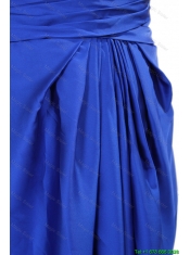 cheap 2016 Winter New Empire V Neck Blue Prom Dresses with Beading