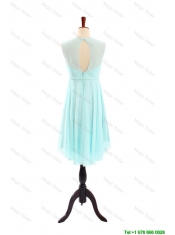 Cheap Brand New Scoop Short Apple Green Prom Dresses with Belt for 2016