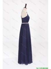 Cheap Comfortable Empire Asymmetrical Beaded Prom Dresses with Belt