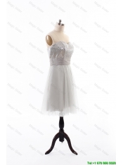 Cheap Custom Made 2016 Summer Short Prom Dress with Sequins and Belt