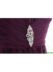 Cheap Custom Made Empire Strapless Ruching Prom Dresses with Beading