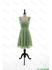 Cheap Custom Made Empire Straps Knee Length Prom Dresses with Ruching