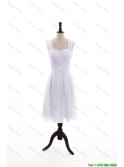 Cheap Custom Made Empire Straps Knee Length Prom Dresses with Ruching