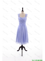 Cheap Custom Made Empire Straps Knee Length Prom Dresses with Ruching