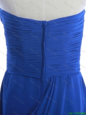 Cheap Customize Hand Made Flowers and Ruching Short Prom Dresses in Royal Blue