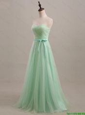 Cheap Exquisite 2016 Summer Apple Green Prom Dresses with Sweep Train