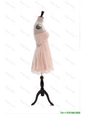 Cheap Most Popular One Shoulder Beading Short Prom Dresses in Pink