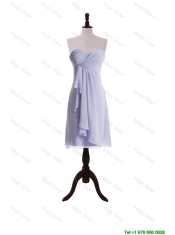 Cheap New Style Lavender 2015 Short Prom Dresses with Ruching and Ruffles