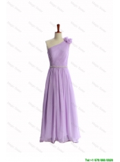 Cheap Perfect Hand Made Flower and Belt Lilac Prom Dresses with Brush Train