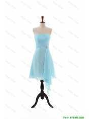 Cheap Popular Empire Strapless Ruching Prom Dresses with Beading for Holiday
