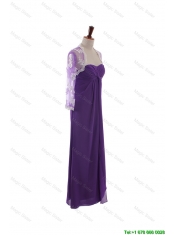 Cheap Pretty Empire Strapless Prom Dresses with Ruching in Eggplant Purple