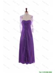 Cheap Pretty Empire Strapless Prom Dresses with Ruching in Eggplant Purple
