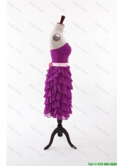 Discount Short Prom Dresses with Bowknot and Ruffled Layers