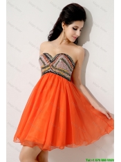 Latest Beaded and Sequined Prom Dresses in Orange