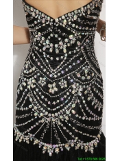 Luxurious Mermaid Sweetheart Beaded Prom Dresses in Black