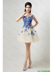 New Arrivals A Line Bateau Prom Dresses with Appliques