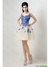 New Arrivals A Line Bateau Prom Dresses with Appliques