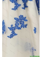 New Arrivals A Line Bateau Prom Dresses with Appliques