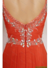 New Arrivals Brush Train Prom Dresses with High Slit and Beading