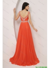New Arrivals Brush Train Prom Dresses with High Slit and Beading