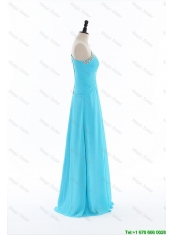 Pretty Brand New 2016 Beading and Ruching Aqua Blue Prom Dresses