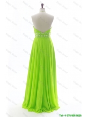 Pretty  Brand New Halter Top Spring Green Long Prom Dresses with Beading