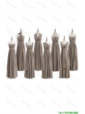 Pretty Cheap 2016 Empire Grey Long Prom Dresses with Ruching