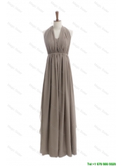 Pretty Cheap 2016 Empire Grey Long Prom Dresses with Ruching
