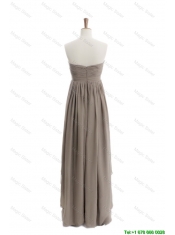 Pretty Cheap 2016 Empire Grey Long Prom Dresses with Ruching