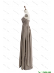 Pretty Cheap 2016 Empire Grey Long Prom Dresses with Ruching