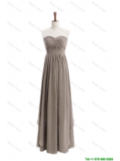 Pretty Cheap 2016 Empire Grey Long Prom Dresses with Ruching