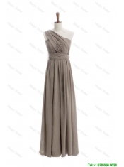 Pretty Cheap 2016 Empire Grey Long Prom Dresses with Ruching