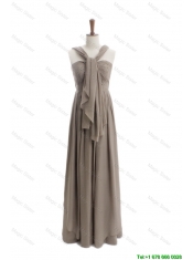 Pretty Cheap 2016 Empire Grey Long Prom Dresses with Ruching