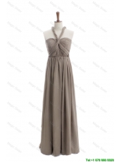 Pretty Cheap 2016 Empire Grey Long Prom Dresses with Ruching