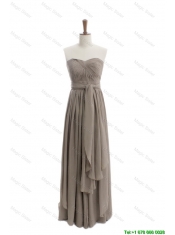 Pretty Cheap 2016 Empire Grey Long Prom Dresses with Ruching