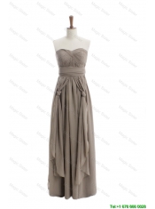 Pretty Cheap 2016 Empire Grey Long Prom Dresses with Ruching