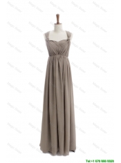 Pretty Cheap 2016 Empire Grey Long Prom Dresses with Ruching