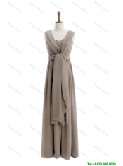 Pretty Cheap 2016 Empire Grey Long Prom Dresses with Ruching