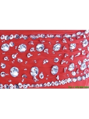 Pretty Custom Made Empire V Neck Prom Dresses with Beading and Sequins