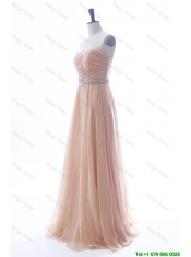 Pretty Most Popular Beading Long Prom Dresses in Peach for 2016 Summer
