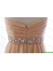 Pretty Most Popular Beading Long Prom Dresses in Peach for 2016 Summer
