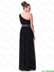 Pretty One Shoulder Sequined Prom Dresses in Black