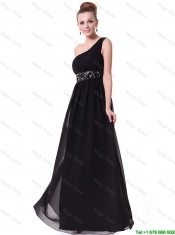 Pretty One Shoulder Sequined Prom Dresses in Black