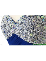 Pretty Perfect 2016 Beading Sweep Train Prom Dresses in Royal Blue