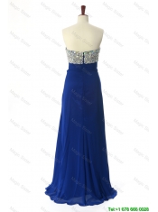 Pretty Perfect 2016 Beading Sweep Train Prom Dresses in Royal Blue