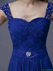 2016 Perfect Straps Beading Long Prom Dresses in Royal Blue