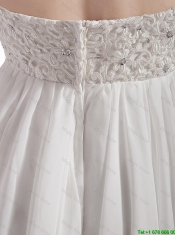 2016 Popular Empire Halter Top Beaded Prom Dresses in White