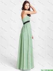 2016 Spring Modern Halter Top Prom Dresses with Ruching and Belt